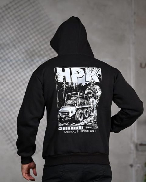 Чорна кофта HPK з принтом